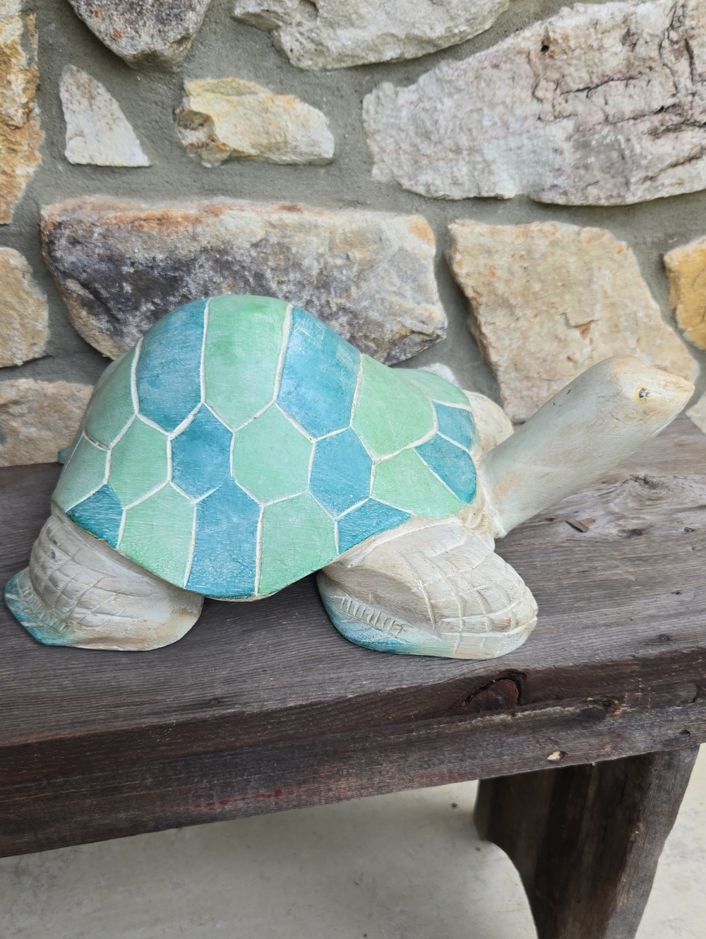 Beach House Decor Carved Wood Seaturtle Garden Art Coastal Decor Florida